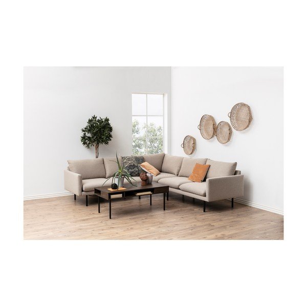 Smėlio spalvos kampinė sofa Actona Carolina-image-1