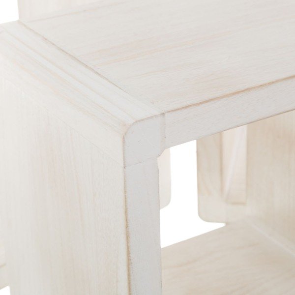 Iš paulovnijos masyvo sieninės lentynos baltos spalvos 3 vnt. – Casa Selección-image-2