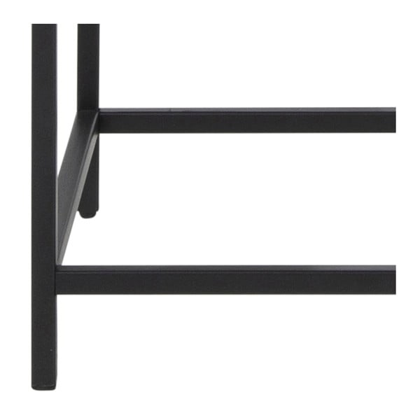 Juodos spalvos ąžuolinė vitrina su lentynomis Actona Seaford-image-2