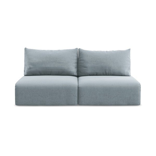 Mėlynos spalvos sulankstoma/su sandėliavimo vieta sofa iš velveto 216 cm Kalena – Makamii
