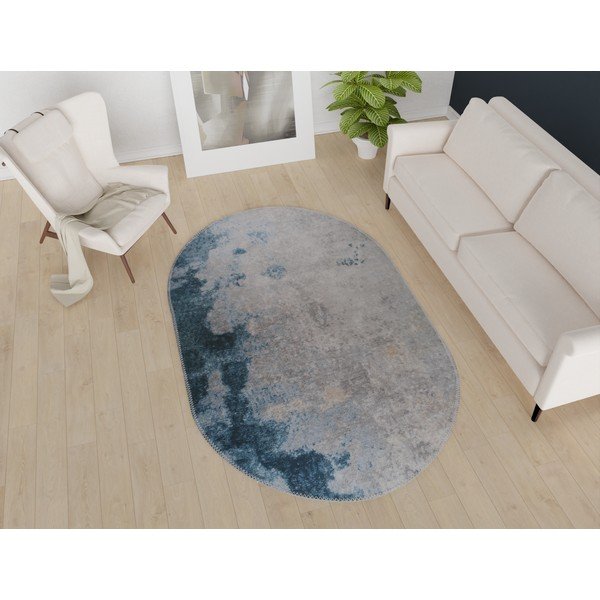 Skalbiamas kilimas mėlynos spalvos/pilkos spalvos 160x230 cm – Vitaus-image-1