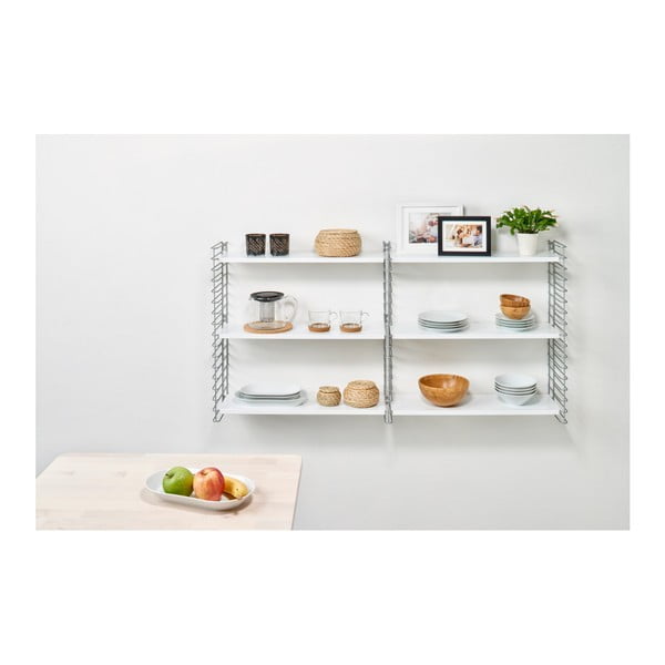 3 pakopų lentyna su baltomis lentynomis Metaltex Libro, 70 cm ilgio-image-2