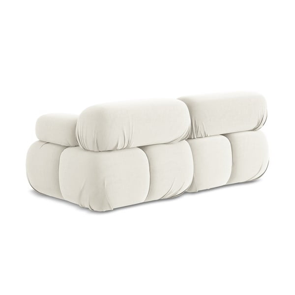 Baltos spalvos iš velveto sofa 190 cm Lokua – Makamii-image-4