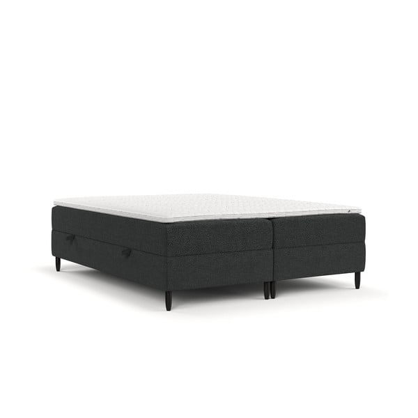 Spyruoklinė lova tamsiai pilkos spalvos su sandėliavimo vieta 140x200 cm Malte – Maison de Rêve
