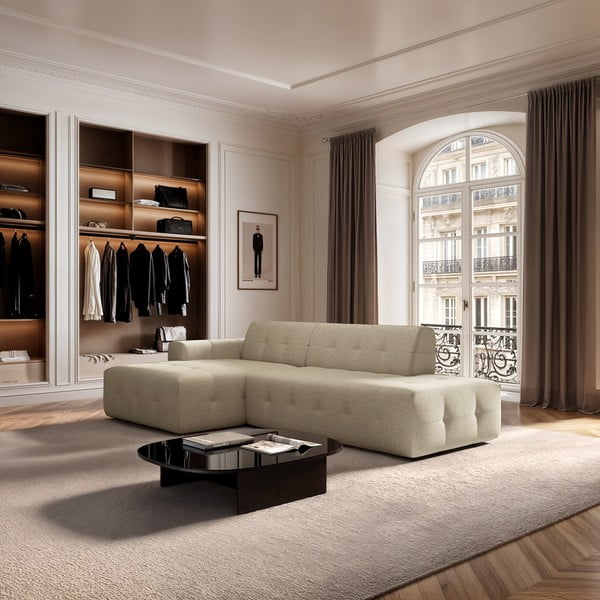 Smėlio spalvos kampinė sofa (su kairiuoju kampu/su gultu) Tuil – Rodier-image-1