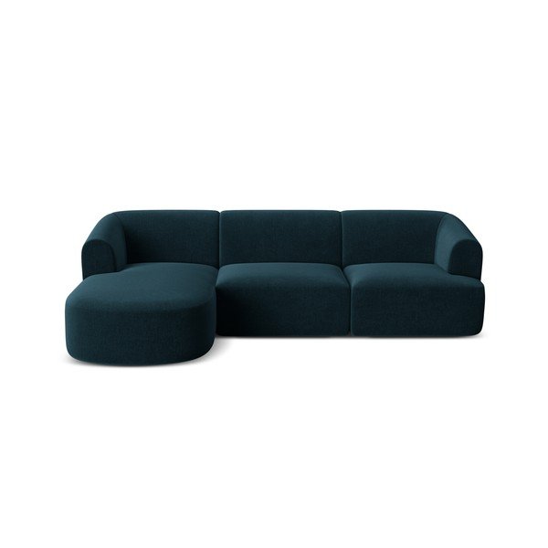 Smaragdinės spalvos kampinė sofa iš velveto (su kairiuoju kampu/su gultu) Campi – Cosmopolitan Design-image-3