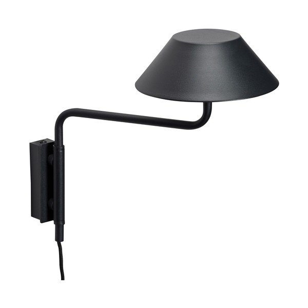 Juodos spalvos iš metalo sieninė lempa LED su pritemdymo funkcija su kištuku ø 30 cm Cover – Hübsch