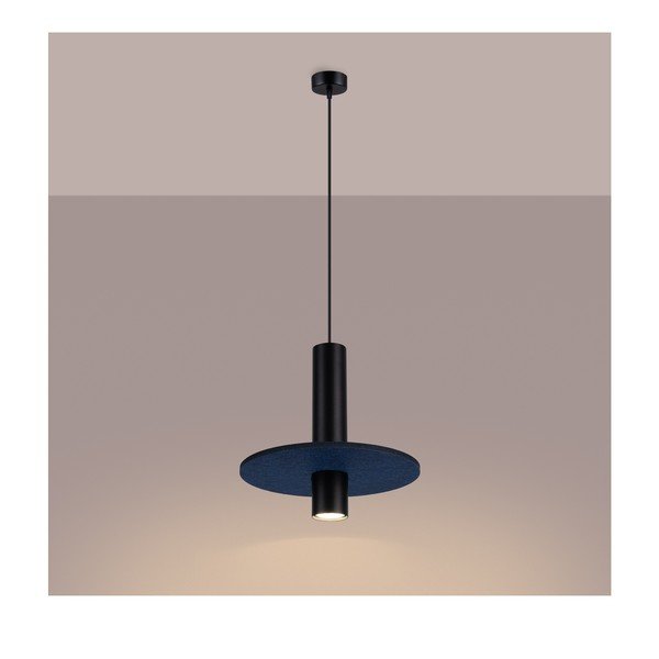 Tamsiai mėlynos spalvos/smėlio spalvos iš metalo kabantis šviestuvas ø 30 cm Olisa – Sollux-image-4