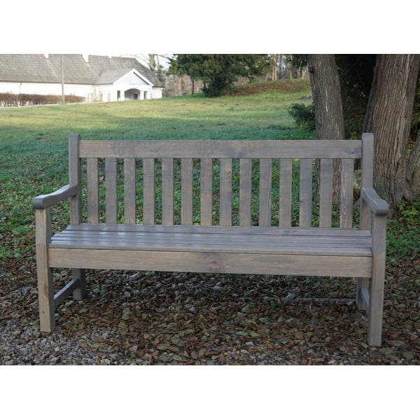 Pilkas medinis sodo suolas London - Rojaplast-image-4