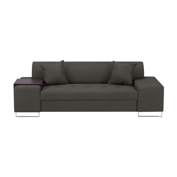 Tamsiai pilka sofa su sidabrinėmis kojomis "Cosmopolitan Design Orlando", 220 cm