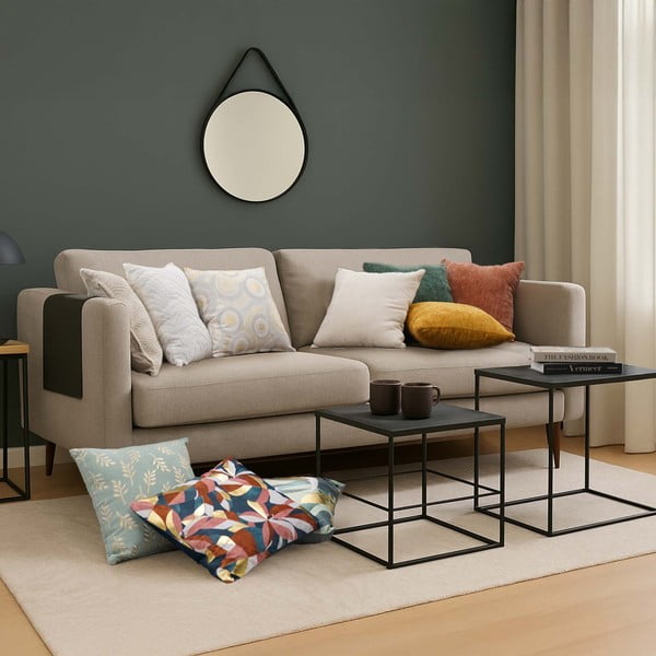 Iš šenilino dekoratyvinis pagalvės užvalkalas 40x40 cm Leo – douceur d'intérieur-image-1