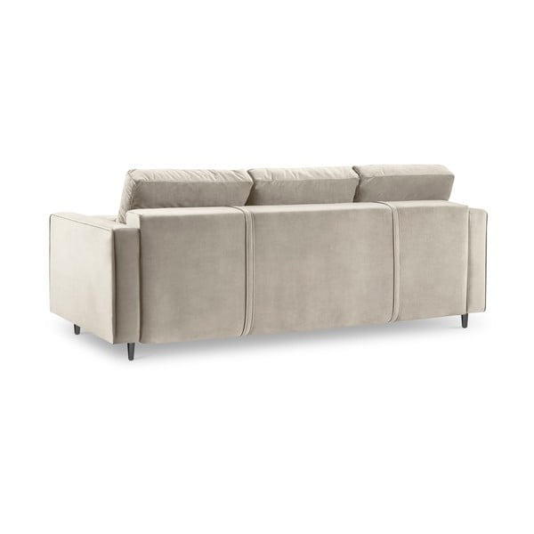 Smėlio spalvos aksominė sofa-lova Milo Casa Santo-image-4