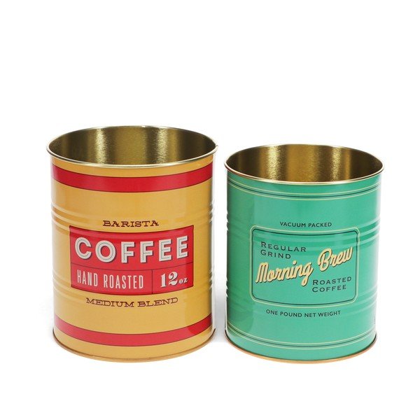 Dekoratyvinės iš skardos daiktadėžės 2 vnt. ø 11x13 cm Vintage Coffee – Rex London