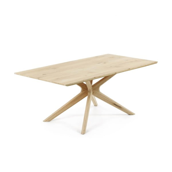 Valgomojo stalas su ąžuolo dekoro stalviršiu 100x200 cm Armande – Kave Home-image-4