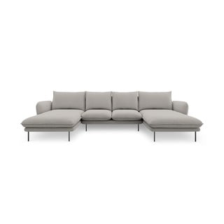 Šviesiai pilka U formos sofa Cosmopolitan Design Vienna