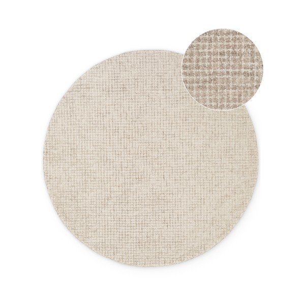 Smėlio spalvos iš vilnos apvalios formos kilimas ø 160 cm Eloise – Hanse Home-image-4