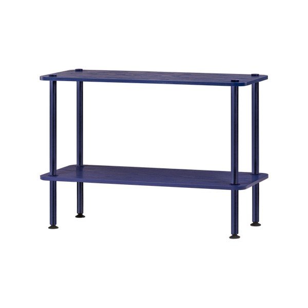 Mėlynos spalvos pastatoma lentyna iš ąžuolo 80x54,5x35 cm Teidi – noo.ma