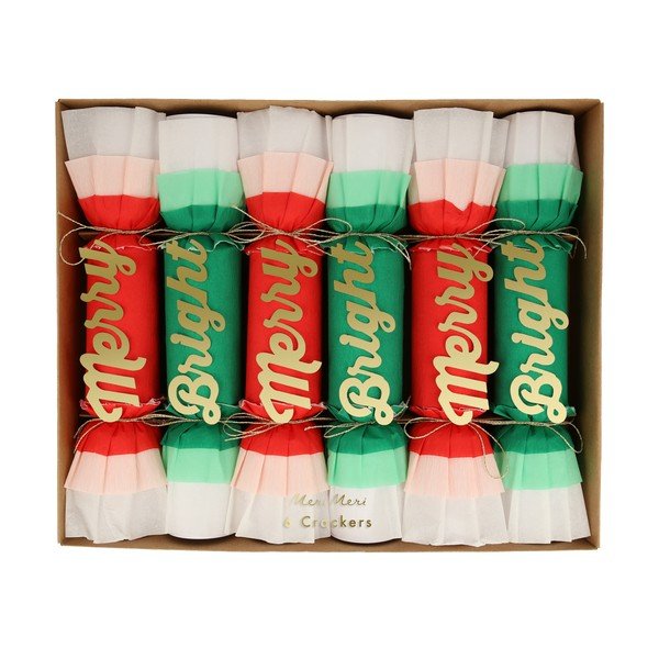 Kalėdiniai krekeriai 6 vnt. Merry & Bright Christmas – Meri Meri
