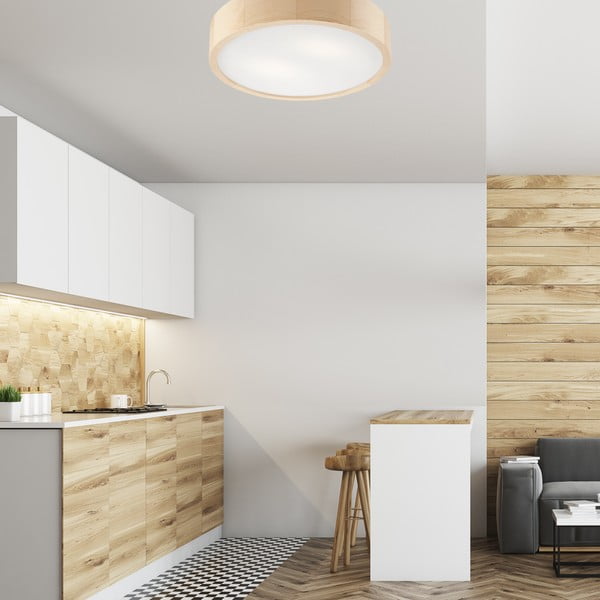 Lubinis šviestuvas šviesiai rudos spalvos ø 37 cm su stiklo gaubtu Eveline – LAMKUR-image-2