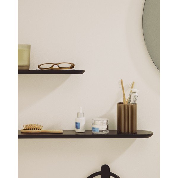 Juodos spalvos sieninės lentynos 2 vnt. 55 cm Arely – Kave Home-image-1