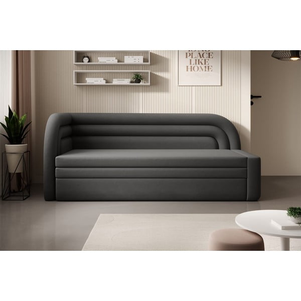 Taupe spalvos iš velveto sulankstoma/su sandėliavimo vieta sofa su kairiuoju kampu 223 cm Fabillo – ELTAP-image-1