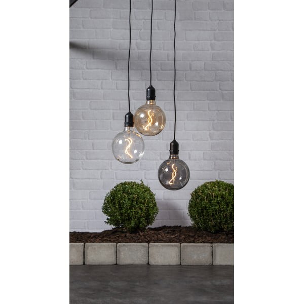 Juoda lauko LED šviesos dekoracija Star Trading Stiklo kamuolys, ilgis 1 m-image-1