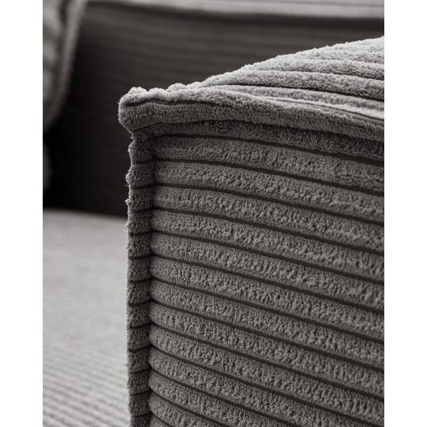 Pilka velvetinė kampinė sofa (dešinysis kampas) Blok - Kave Home-image-1