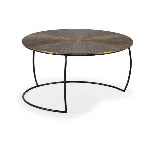 Auksinės spalvos matinis apvalios formos kavos staliukas ø 70 cm Selene – MOME-image-3
