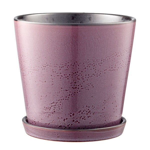 Violetinės spalvos keramikos puodas su padėkliuku "Bitz Jungle", ø 14 cm