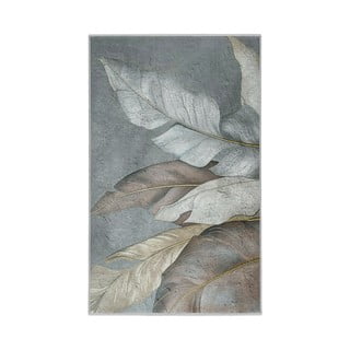 Skalbiamas kilimas žalios spalvos/pilkos spalvos 80x150 cm Dusty Leaves – Mila Home