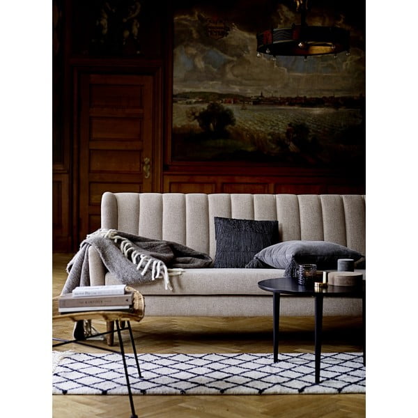 Baltas vilnonis kilimas Bloomingville Geo, 200 x 300 cm-image-2