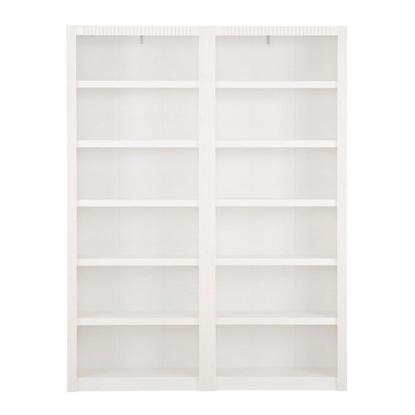 Baltos pušies medienos knygų spinta Støraa Bailey, 164 x 213 cm