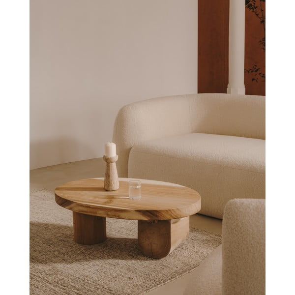 Kavos staliukas iš masyvios munggur medienos natūralios spalvos 60x90 cm Mosi – Kave Home-image-1