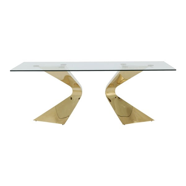 Valgomojo stalas su aukso spalvos kojomis Kare Design Gloria