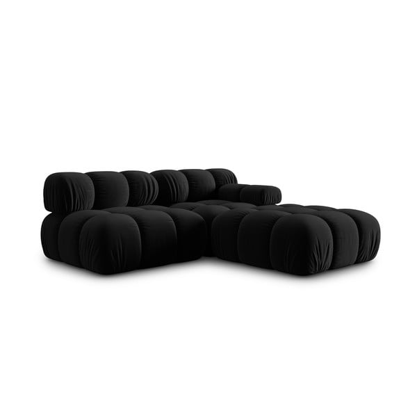 Sofa juodos spalvos iš velveto 282 cm Bellis – Micadoni Home-image-4