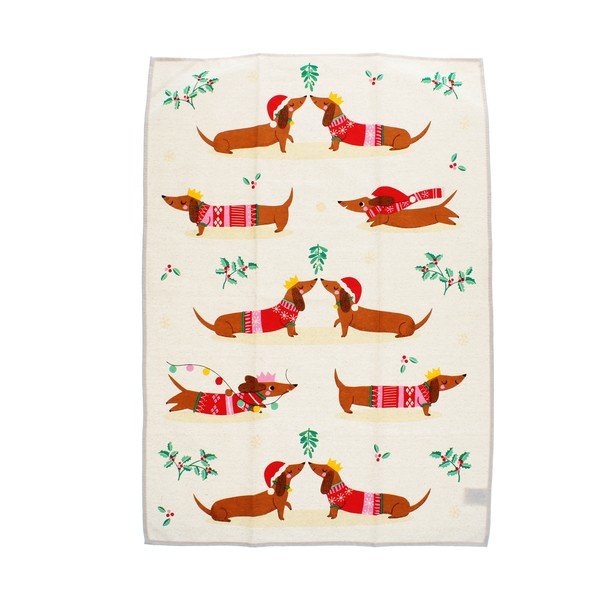 Iš medvilnės virtuvės rankšluostis 70x50 cm Festive Sausage Dog – Rex London