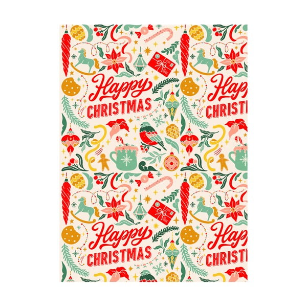 5 lapai dovanų vyniojimo popieriaus eleanor stuart Happy Christmas, 50 x 70 cm