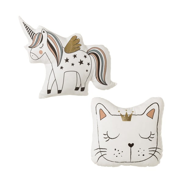 2 vienaragio ir katės formos pagalvėlių rinkinys Unimasa