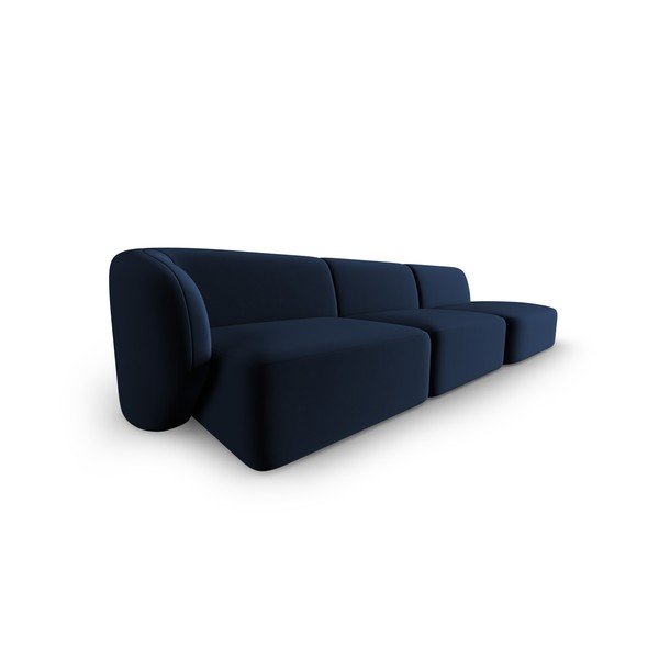 Mėlynos spalvos iš velveto sofa su kairiuoju kampu 311 cm Paolo – Milo Casa-image-2