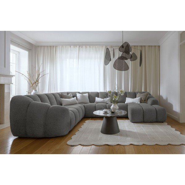 Pilkos spalvos kampinė sofa (su kairiuoju kampu/„U“ formos) Shell – Miuform-image-1