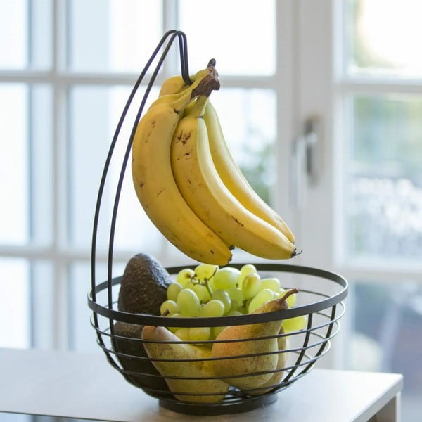 Juodas vaisių krepšelis su kabliuku iDesign Austin, ø 27,31 cm-image-1