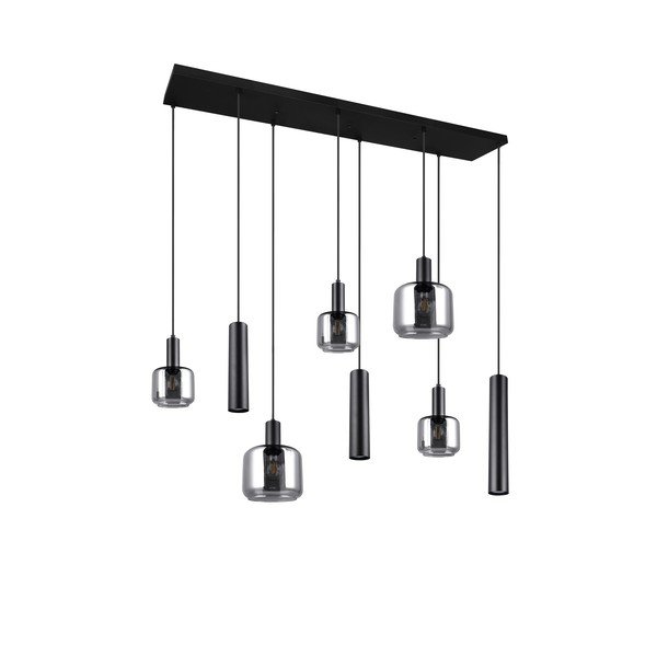 Kabantis šviestuvas juodos spalvos su metaliniu gaubtu/su stiklo gaubtu Mataro – Trio-image-4