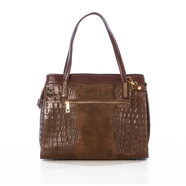 Odinė rankinė Croco Brown-image-3