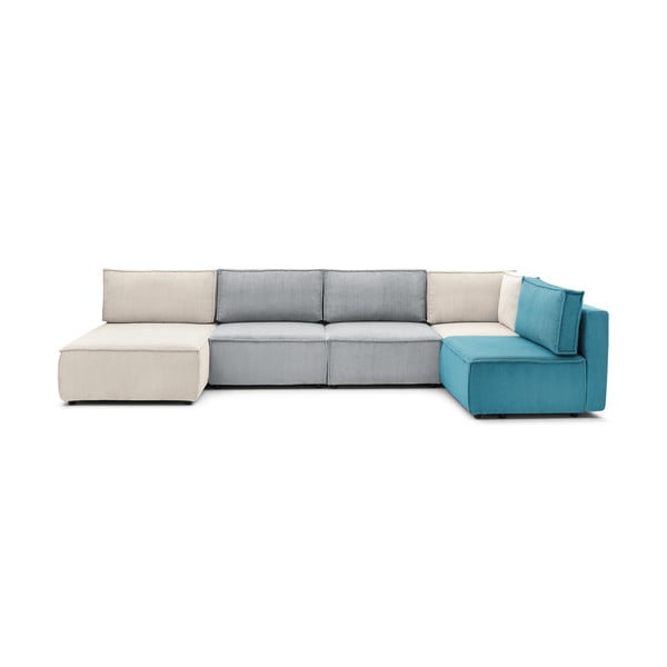 Kampinė sofa iš kordinio velveto („U“ formos/kintama) Nihad modular – Bobochic Paris