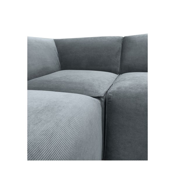 Iš kordinio velveto kampinė sofa pilkos spalvos (su kairiuoju kampu) Sting – Scandic-image-1