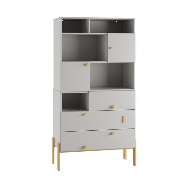 Šviesiai pilka žema vaikiška komoda 105x100 cm Cube - Pinio-image-4