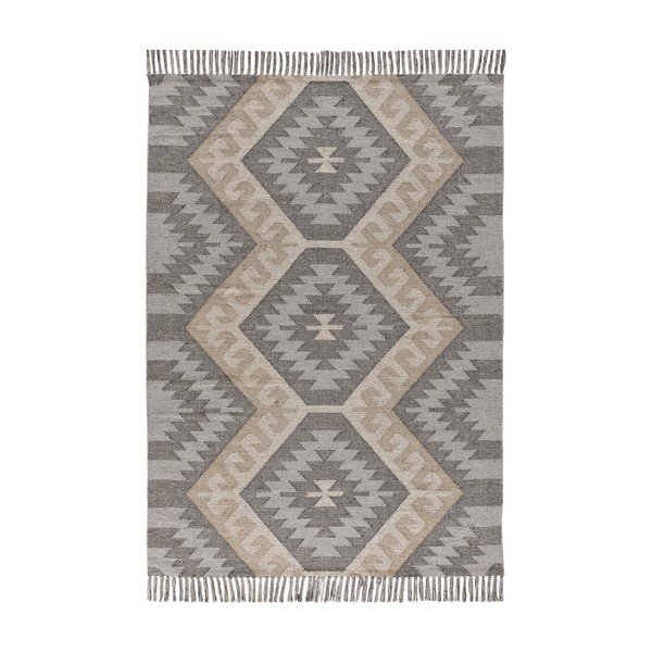 Skalbiamas/rankų darbo iš perdirbtos medvilnės kilimas pilkos spalvos 120x170 cm Chandia – Universal