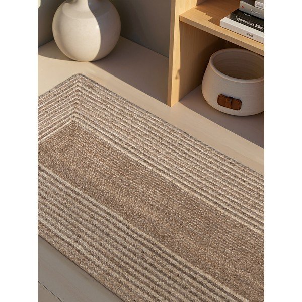 Apverčiamas/rankų darbo šviesios natūralios spalvos/tamsios natūralios spalvos iš džiuto kilimas 80x300 cm Juno – Hanse Home-image-2
