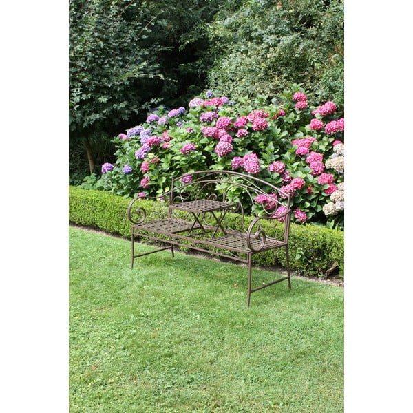 Rudos spalvos metalinis sodo suoliukas Saket – Garden Pleasure-image-4