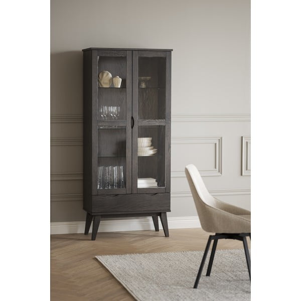 Vitrina rudos spalvos iš ąžuolo 82x185 cm Filippa – Rowico-image-1